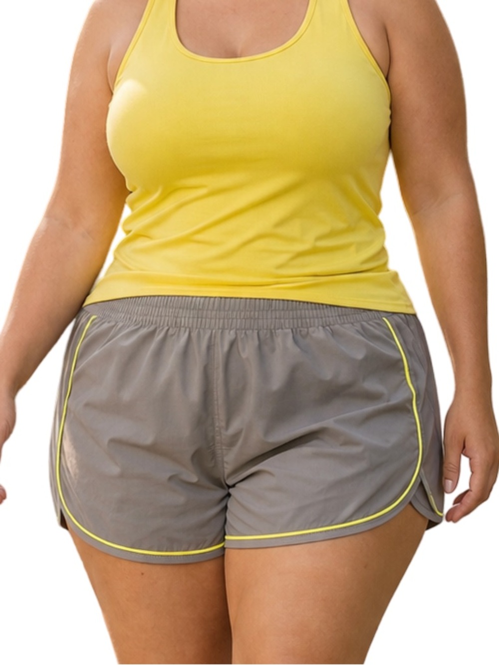 Athletic Works Core Piped Run Shorts Pockets XXXL 22 XXL 20 Gray Neon NWT
